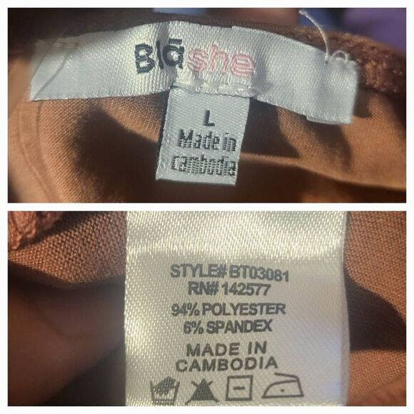 Blashe women's v-neck tie back halter brown cropped top L - Picture 5 of 5